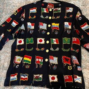 Colorful Flag Print Jacket